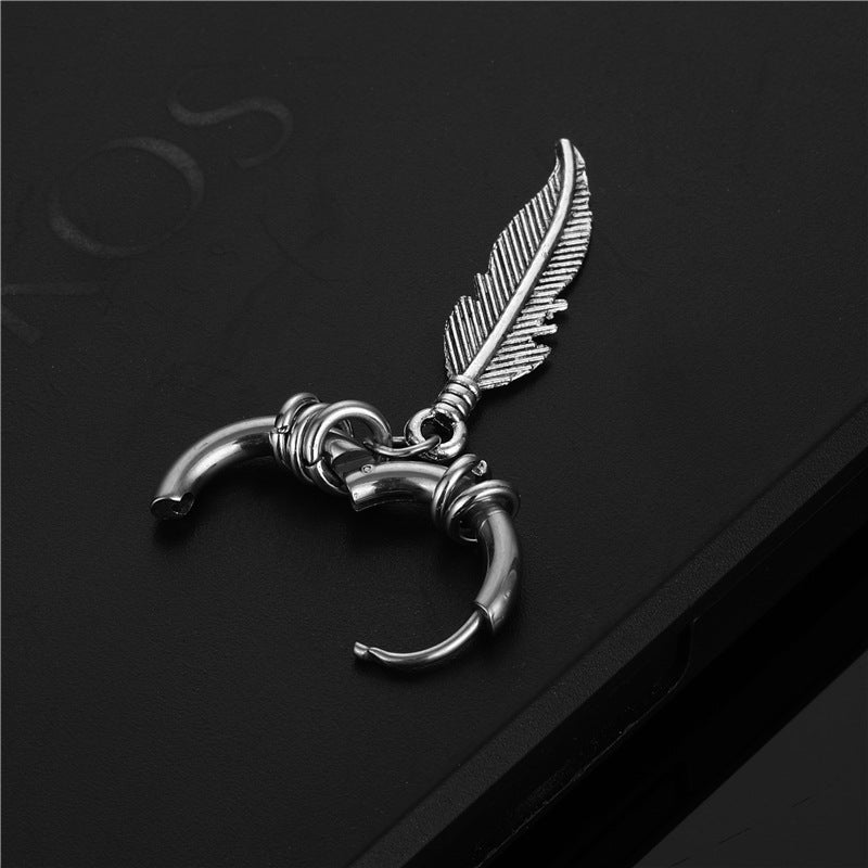 Wholesale Vintage Feathers Stainless Steel Earrings